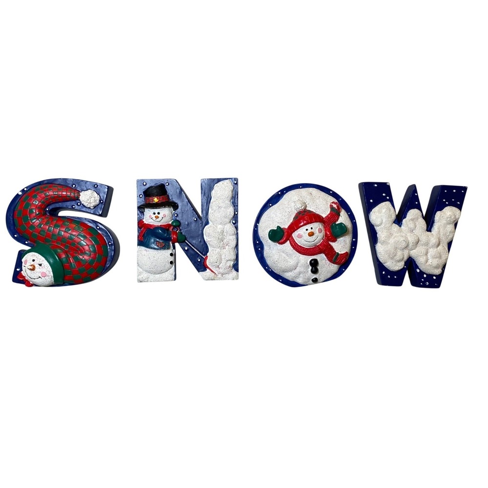 Papel Giftware Snow Snowman Christmas Wooden Letter Decor Set